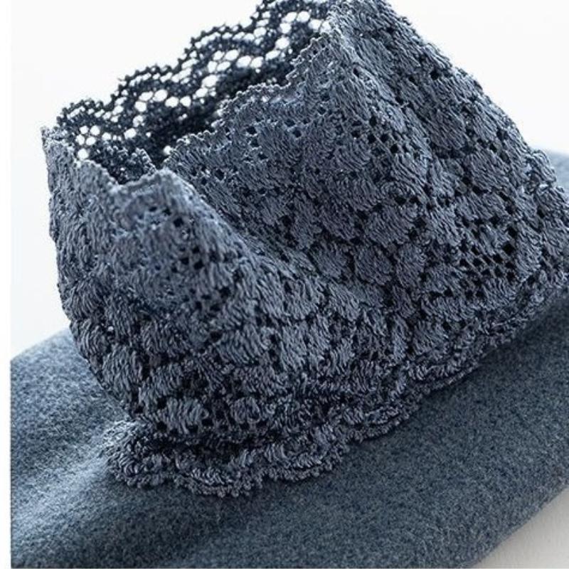 Lace Ankle Socks Non-slip Floor Socks Women's Autumn Winter Thickened Warm Fleece Socks