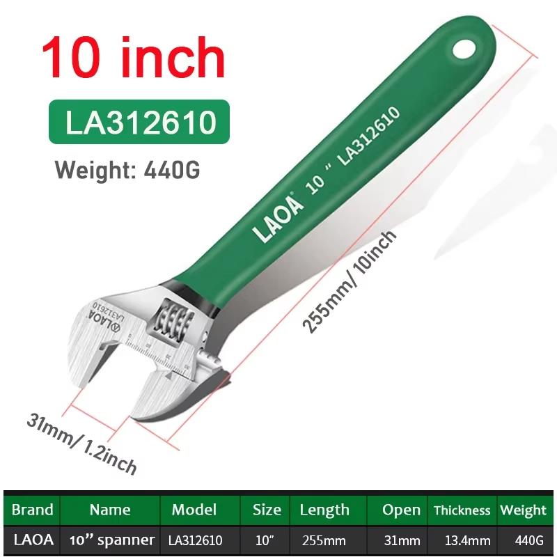 LAOA Разводной ключ Нескользящая ручка Разводной гаечный ключ Гаечные ключи с открытым зевом Инструменты для ремонта