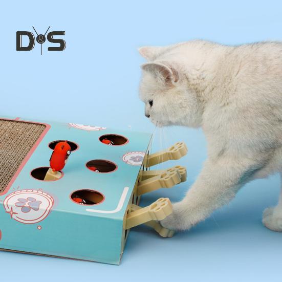 Игрушка для кошек «Бей крота» 3 в 1 интерактивная картонная когтеточка с игрушкой «Бей крота» для кошек, живущих в помещении