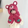 Children's Plush Winter Hat Set: Three-Piece Scarf, Gloves, and Ear-Protecting Cap
