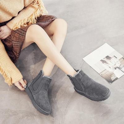 Зимние ботильоны с круглым носком большого размера, теплые, на флисовой подкладке, женские трендовые 2025, распродажа, новая рок-плюшевая обувь для женщин