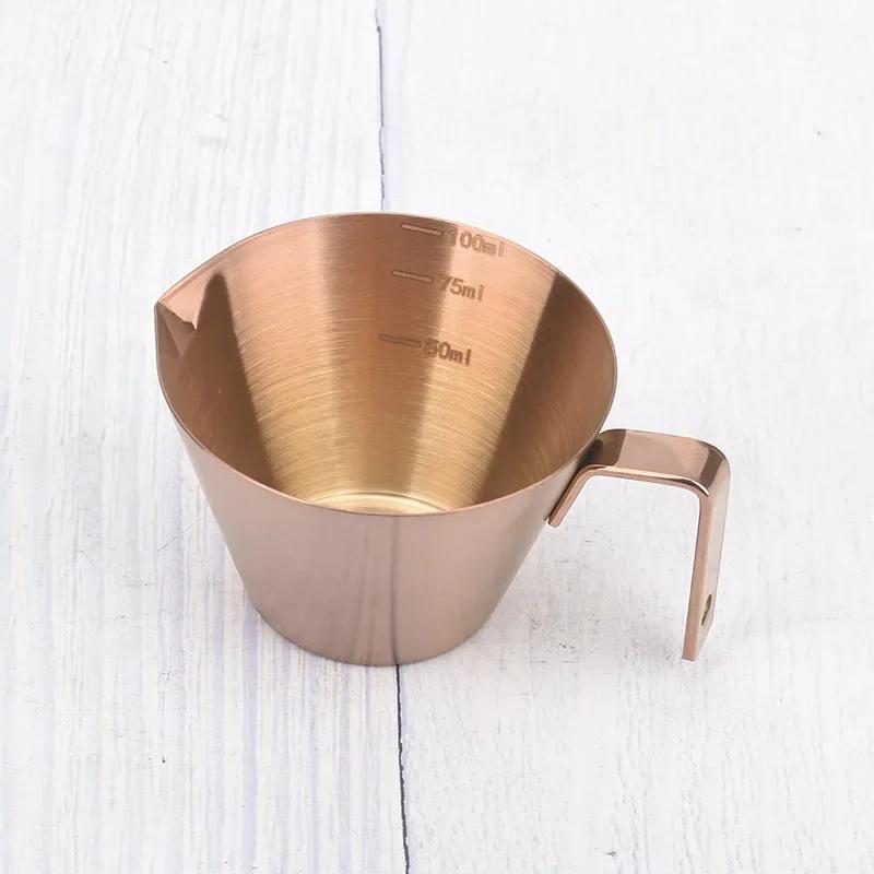 100 мл чашка из нержавеющей стали для экстракции кофе, мерная чашка для унций со шкалой и ручкой, жидкая чашка, бытовые кофейные принадлежности