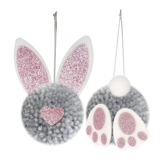 Easter Pendant with Hanging String Non-Woven Easter Bunny Butt Ear Pendant Seasonal Holiday