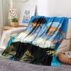 2Pc Summer Hikaru Died Print Flannel Blanket, High quality Comfortable for All Seasons, Home Decor, Warmth and Comfort, Perfect for Christmas Gifts