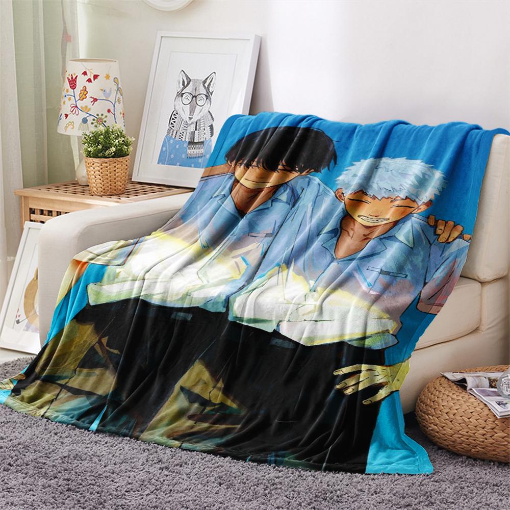 2Pc Summer Hikaru Died Print Flannel Blanket, High quality Comfortable for All Seasons, Home Decor, Warmth and Comfort, Perfect for Christmas Gifts