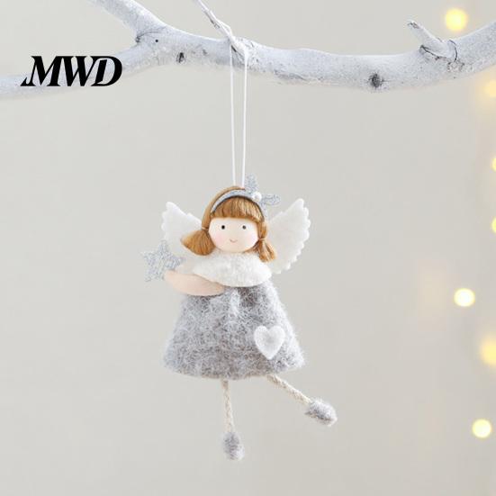 Handmade Fabric Doll Pendant Christmas Plush Ornament, Xmas Tree Decorative Angel Soft Souvenir for Tree, Winter Holiday Home Party Decor Exquisite