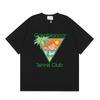 Casablanca Print Loose Fit Unisex Short Sleeve T-Shirt Streetwear Casual Cotton Tee