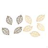 200 Pcs Hollow Charms Leaf Leaves Pendant Metal Laminate Decoration