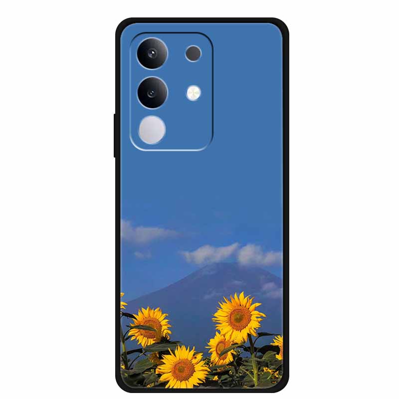 For vivo T4x Cover Silicone TPU Phone Case Funda for vivo T4x 5G V2437 Black Back Bumper Soft Protector Cartoon Anime Cute Capa
