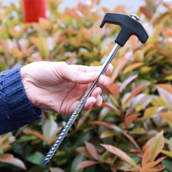 Вкручиваемый колышек для палатки, светящийся в темноте, сверхпрочный, для улицы, сада, двора, патио, газона, кемпинга, тент, навес, ветрозащитный, с резьбой, грунтовый штырь, колышек для палатки