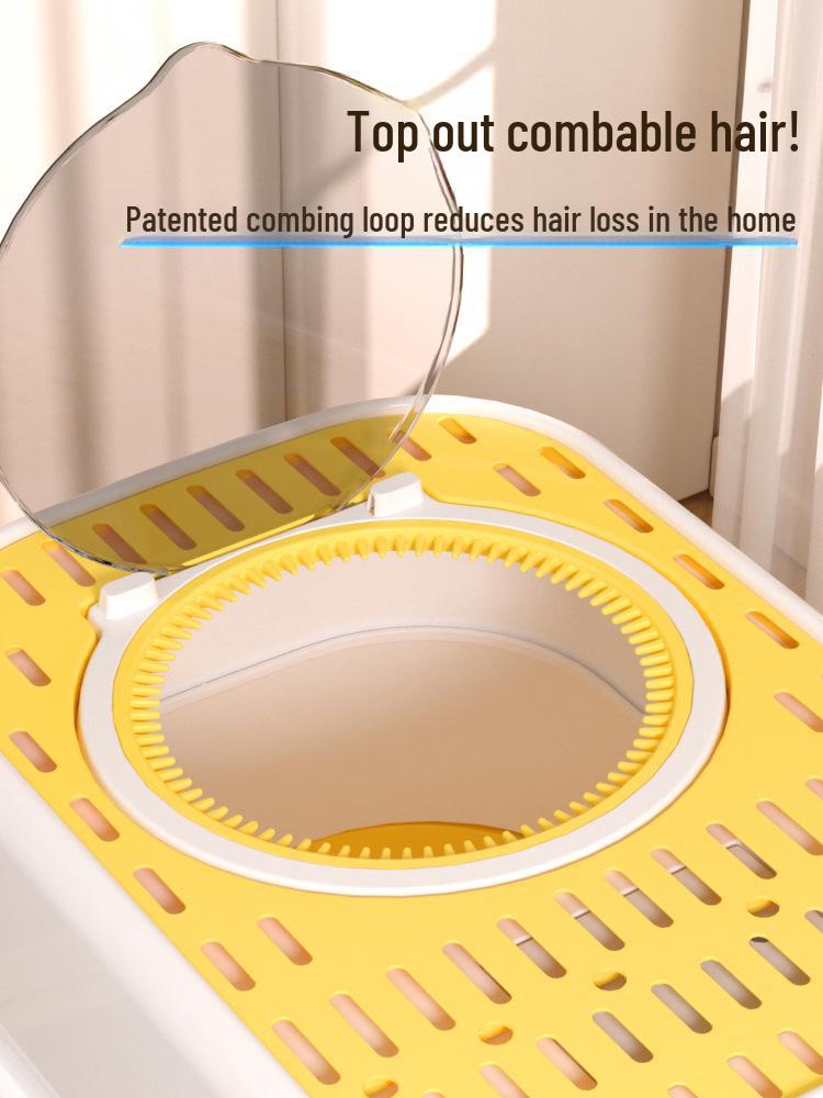 Закрытый лоток для кошачьего туалета с верхним входом - большой, антизапаховый, антиследовой горшок для котят