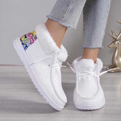 Модные женские ботинки Зимние Новые Утепленные Пушистые Толстая Подошва Снежные Ботинки Женские Плюс Бархат Большой Размер Хлопковые Ботинки Женские Zapatos De Mujer