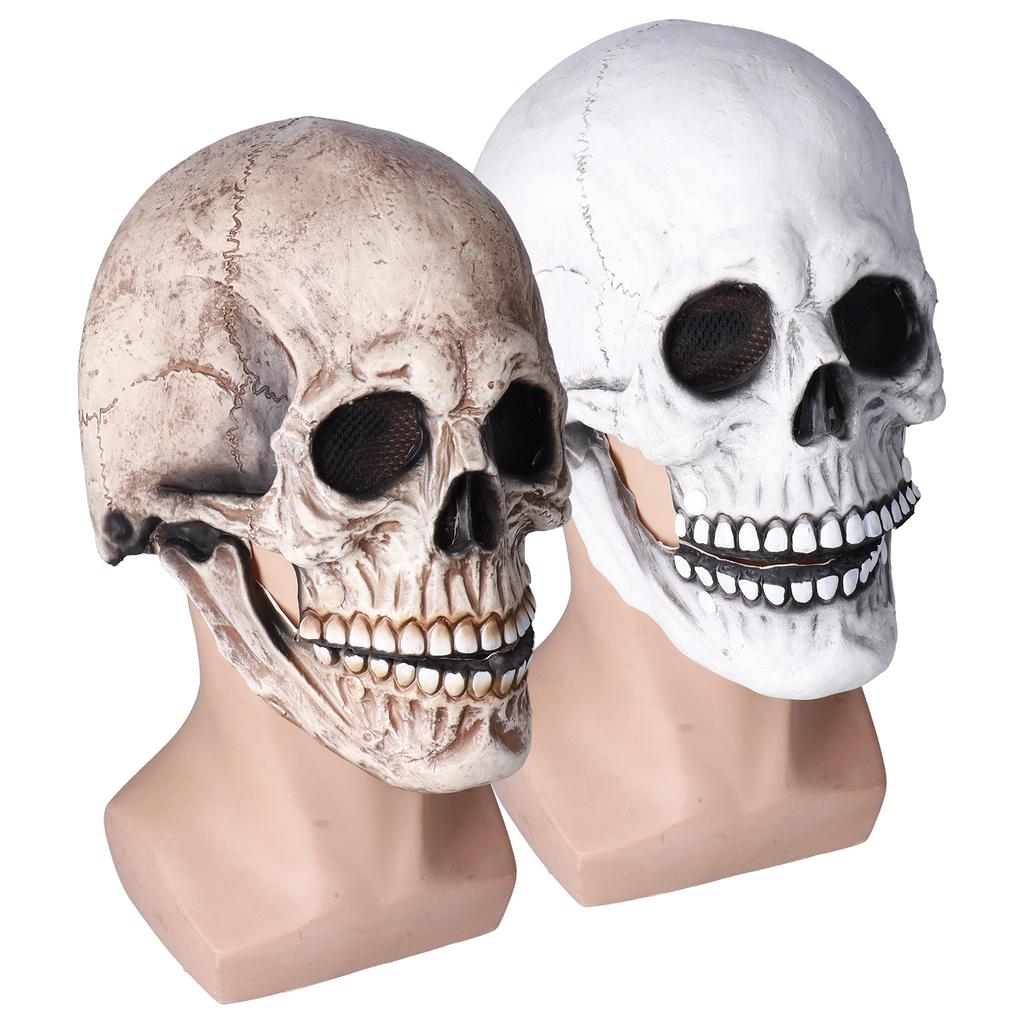 Хэллоуин Череп шлем латекс подвижная челюсть полный череп шлем праздничная вечеринка украшение косплей Cos