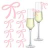 10Pcs Bows Drink Tags Acrylic Drink Markers Reusable Bow-Shaped Wine Glass Charms for Parties Bachelorette Wedding