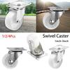 1/2/4Pcs White Nylon Rubber Caster Wheel 360 Degree Swivel Casters New Furniture Roller
