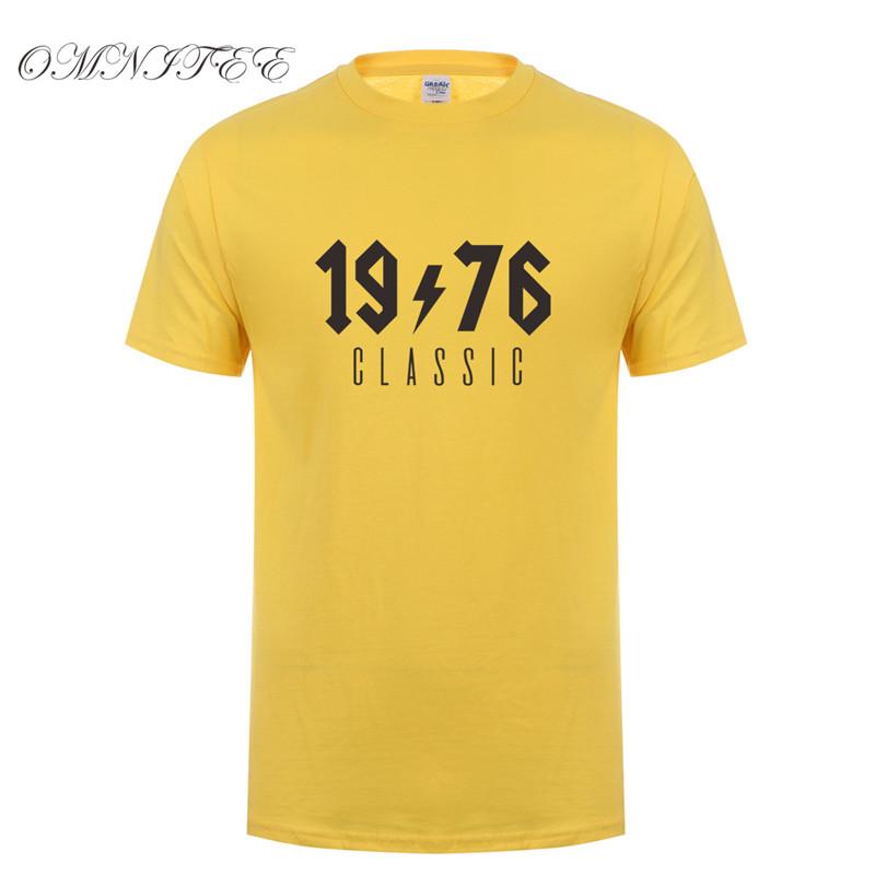 Omnitee 1976 Classic T Shirt Unisex Cotton Oneck Short Sleeve 1976 Birthday Gift Tshirt Unisexs Tops Tee Oz196