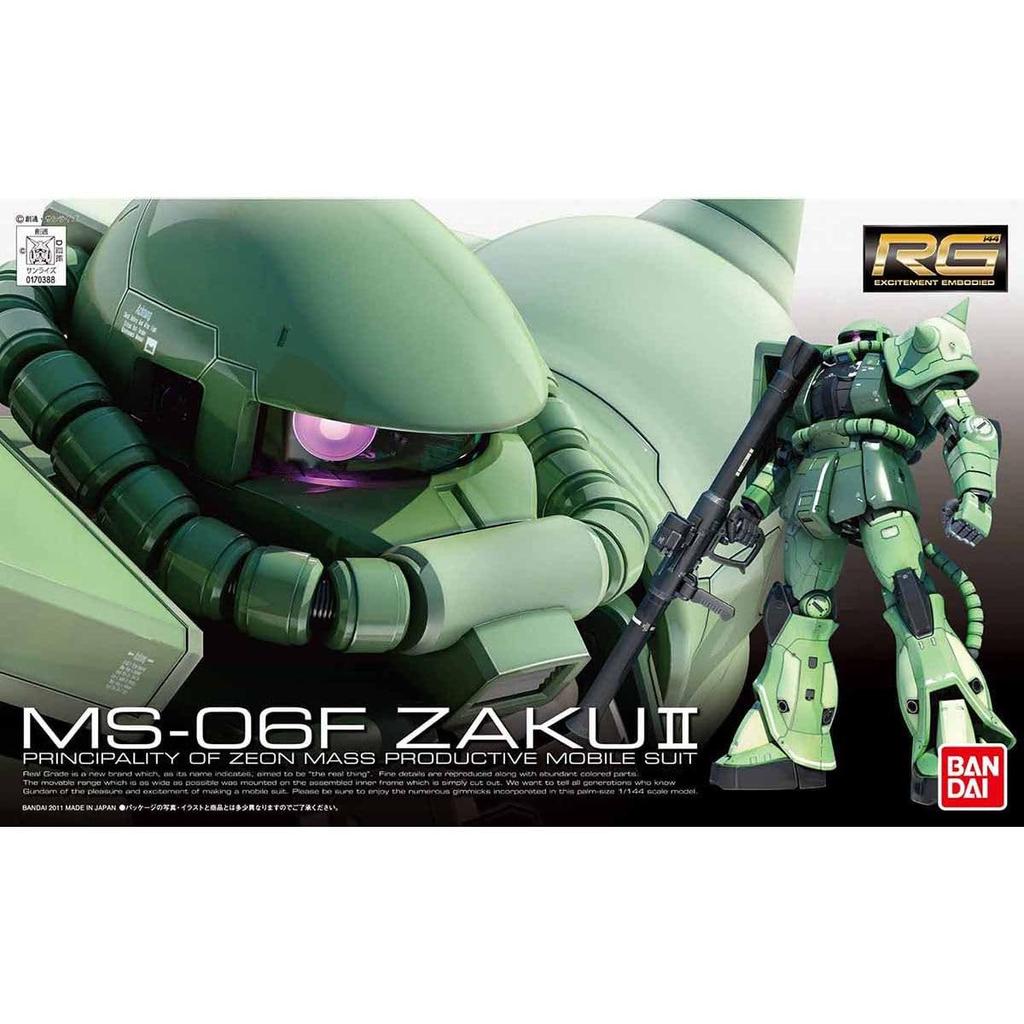 BANDAI SPIRITS RG Mobile Suit Gundam MS-06F Mass-Production Zaku 1/144 Scale Pre-Colored Plastic Model