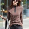 Half-turtle Collar Long-sleeved Bottoming Shirt For Women In Autumn And Winter, Paired With A Stylish Right-shoulder T-shirt Top