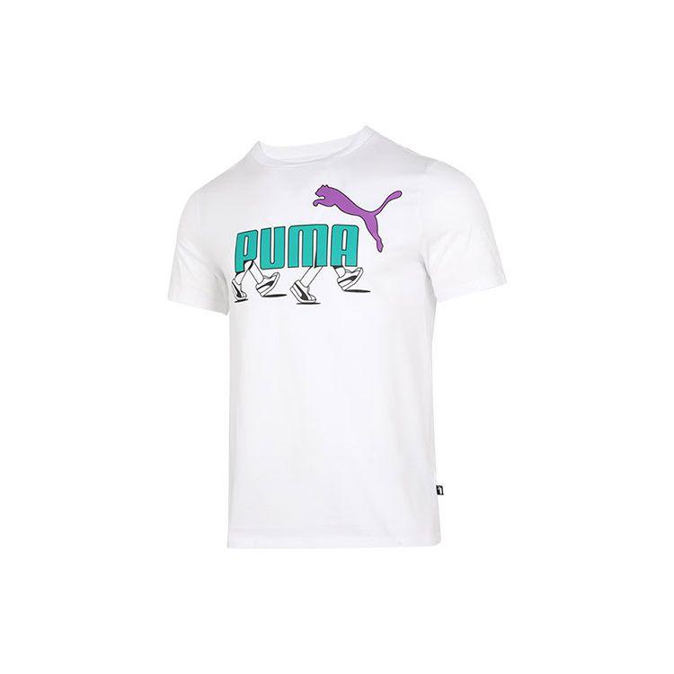Puma American Vintage Letter Logo Print Breathable Short Sleeve T-Shirt Men Tops White 682152-02