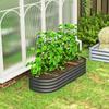 Galvanised Raised Garden Bed Metal Planter Box With Safety Edging For Flowers Herbs Succulents Dark Grey