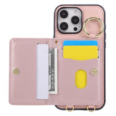 Чехол для iPhone 16 Pro Max с подставкой, ромбовидный, кожа+ТПУ, чехол для телефона с плечевым ремнем