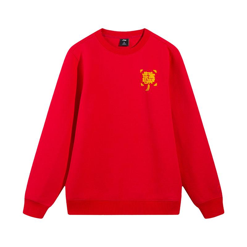 Толстовки Li Ning Мужские Бык Красный Круглый вырез Средняя AWDVH39-2