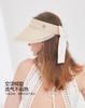 ELLE [Sunscreen Temperament] Straw Hat Beach Vacation Bow Ribbon Breathable Travel Straw Weaving Empty Top Hat