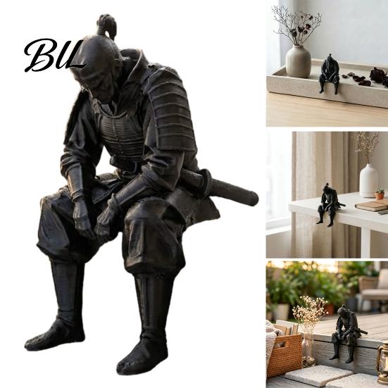 Miniature Warrior Figures 3D Printed Contemplative Figurine, Seated Edge Sitting Statue, Collectible Figurines Desktop Ornament for Home Office Shelf