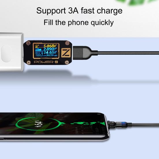 Кабель для передачи данных Тип C 180 градусов Вращающийся Зарядный шнур Тип веревки Нейлоновая оплетка