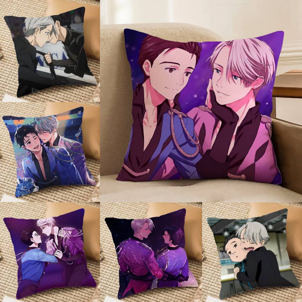 Y-Yuri On Ice Наволочка Противопылевая Наволочка Невидимая Молния Шелковистый Короткий Плюш Чехол для Подушки Дивана