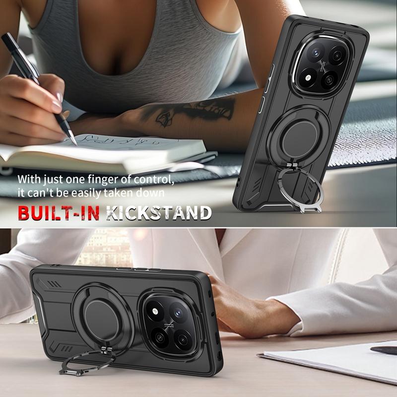 For Xiaomi Redmi Note 14 Pro Plus 5G Case Magnetic Holder Ring Shockproof Armor Phone Funda For Redmy Note 14 Pro+ Lens Cover