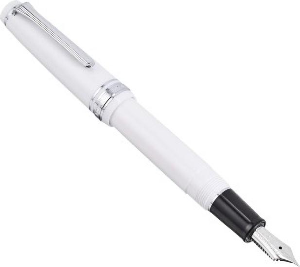 Sailor Professional Gear Slim Silver Fountain Pen White EF Nib 11-1222-110 with Converter