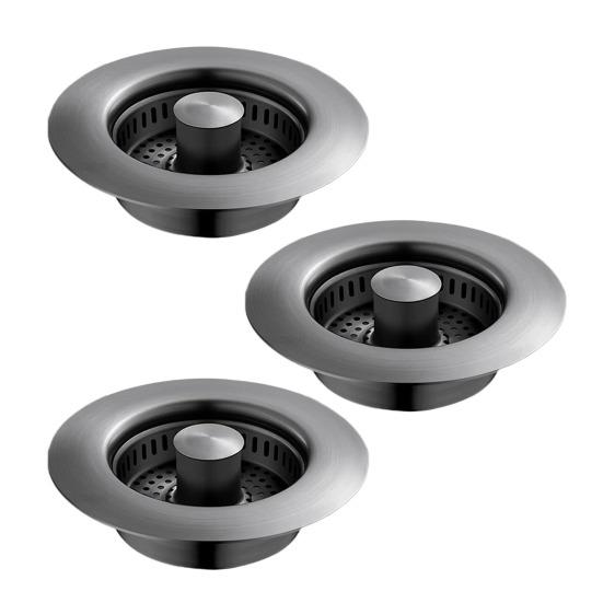 Stainless Steel Sink Drain Strainer Quick Drainage Anti-Clogging Food Catcher Basket Universal Press-Type Filter Sink Plugs for Kitchen