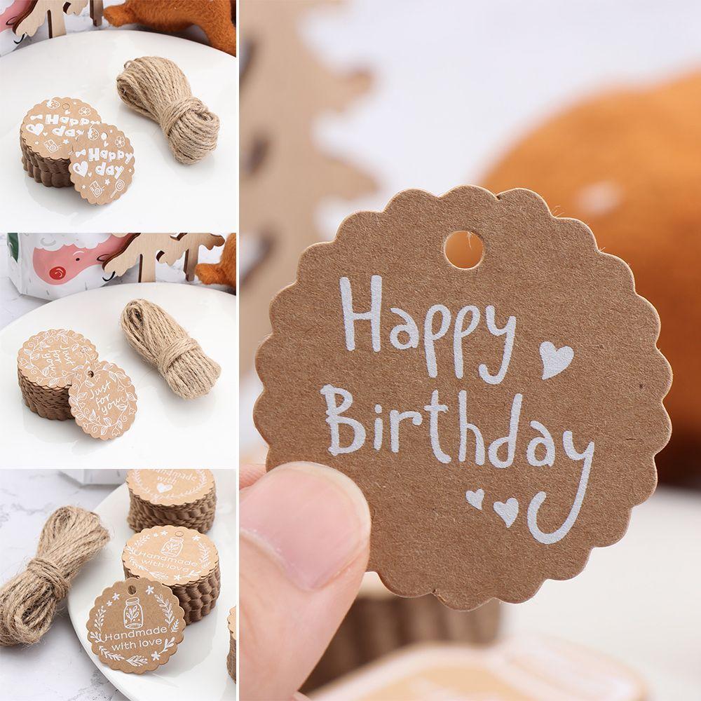 50 шт. бирка для вечеринки, подарочная упаковка, многоцветная бумажная этикетка «сделай сам», бирка «спасибо» из крафт-бумаги