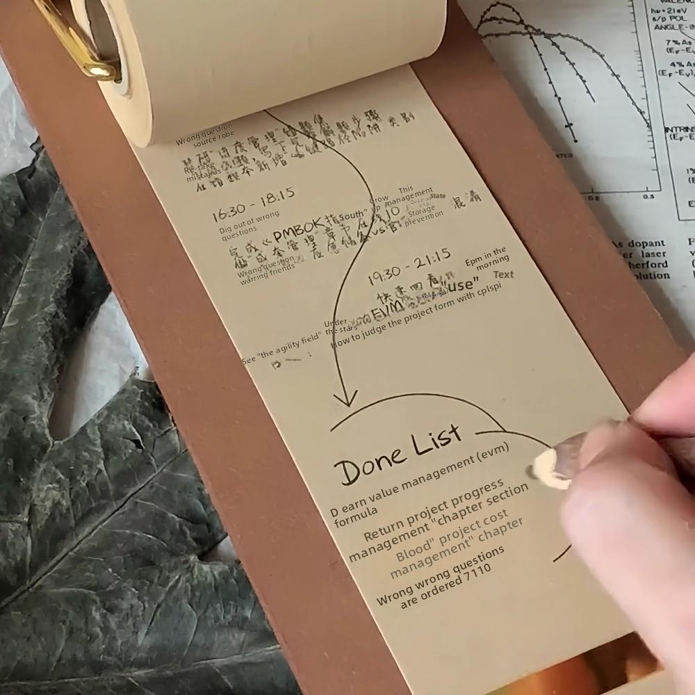Refillable Kraft Paper Roll Vintage Clipboard DIY Crafts Hanging Writing Pad for Notes