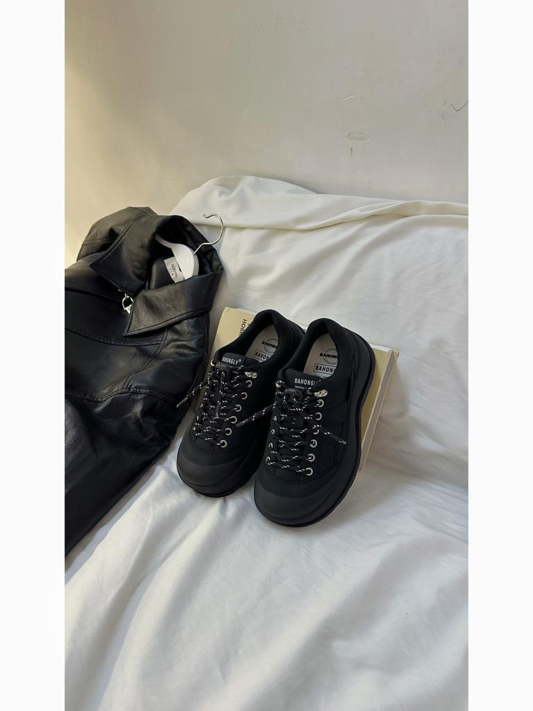 Bai Xianni BAHONGLY Color Matching Leather Dad Shoes Women's 2025 Autumn Platform Lightweight High-end Casual Sports Shoes