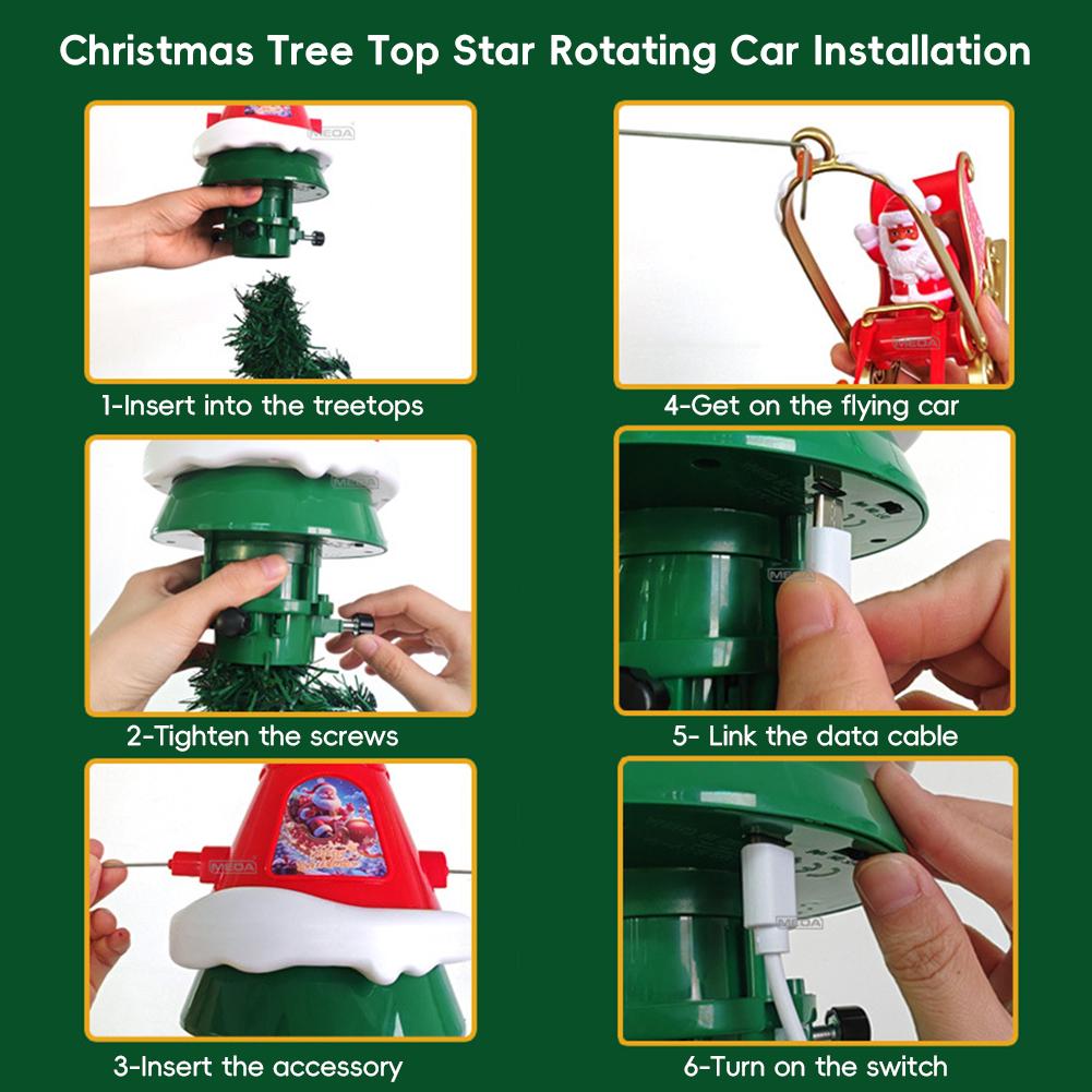 Анимированный Рождественский Поезд на Елку Подвесной Электрический Набор Поезд Паровой и Световой Экспресс Поезд Набор Поезда Деда Мороза Рождественское Украшение Поезд