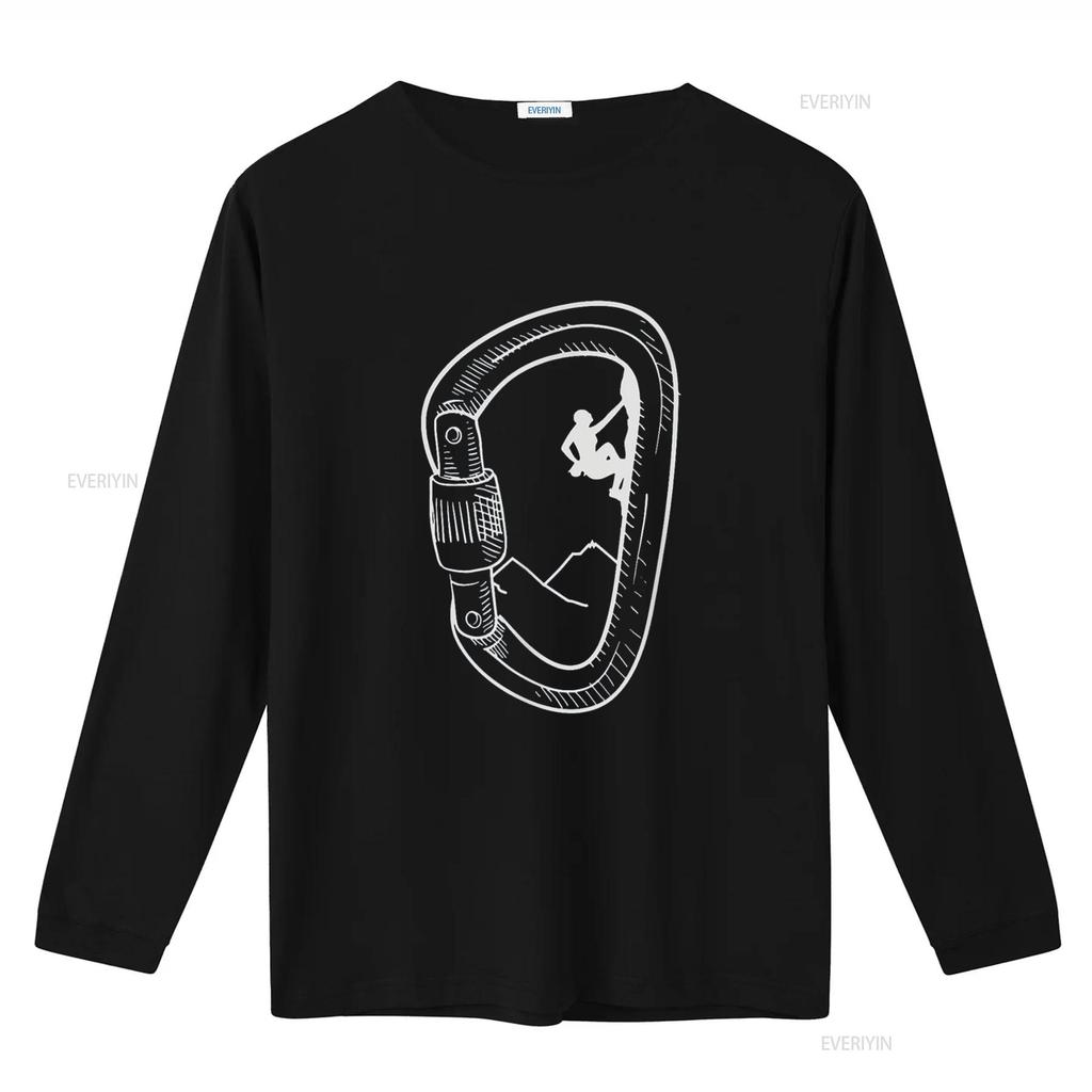 Rock Climbing T Shirt Carabiner Mountain Climber  vintage Washed Slightly Unisex graphic Top For Everyday Wear Stretched