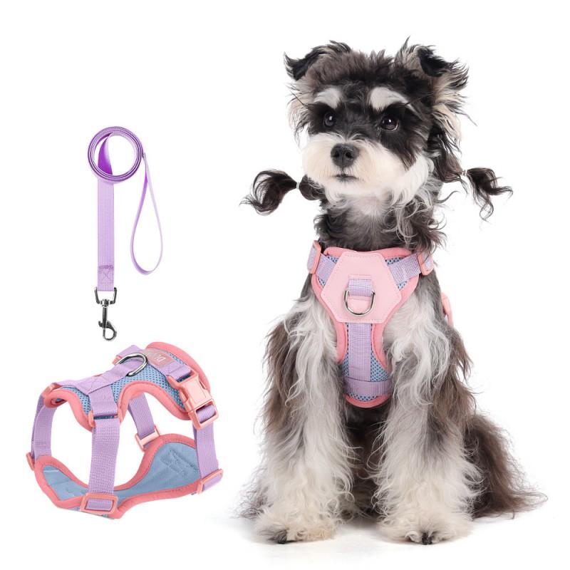 Adjustable Breathable Dog Harness With Mesh Back Small Dogs 3-20lbs Outdoor Walking Comfortable Chest Strap
