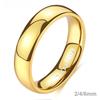 2mm 4mm 6mm Titanium Ring Men Women 14K Gold Plated Dome High Polished Wedding Band Unisex Comfort Fit Size 3-13.5