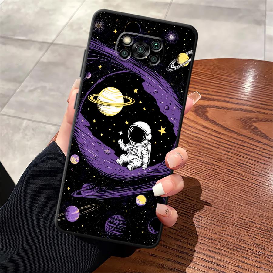 Чехол для Xiaomi Poco F8 C50 C61 M5 C75 F3 M3 M4 M7 F1 C71 X3 X4 X5 X7 Pro Funda Чехол для телефона Мультяшный Астронавт