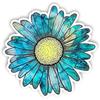 Виниловая наклейка WSQ Cyan Tie Dye Daisy Flower - 3 дюйма