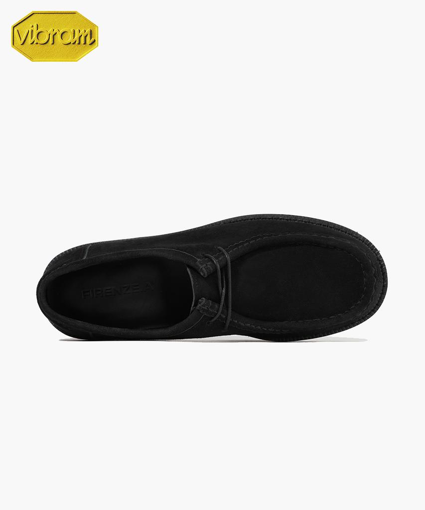 Firenze Atelier [Vibram] Смелая Форма 4,7 см Замшевые Мокасины 9009-Qs [Черный]