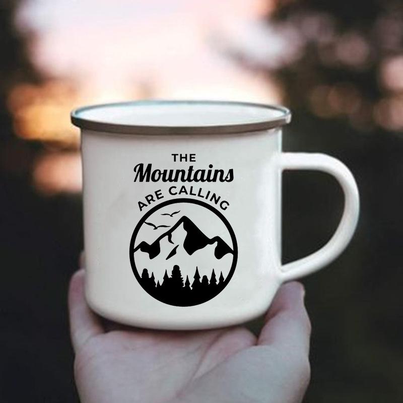 L Love You To The Mountains and Back Enamel Cups Coffee Wine Mug Stainless Cup Drinkware Cupshe Personalized Gift Friends Mugs