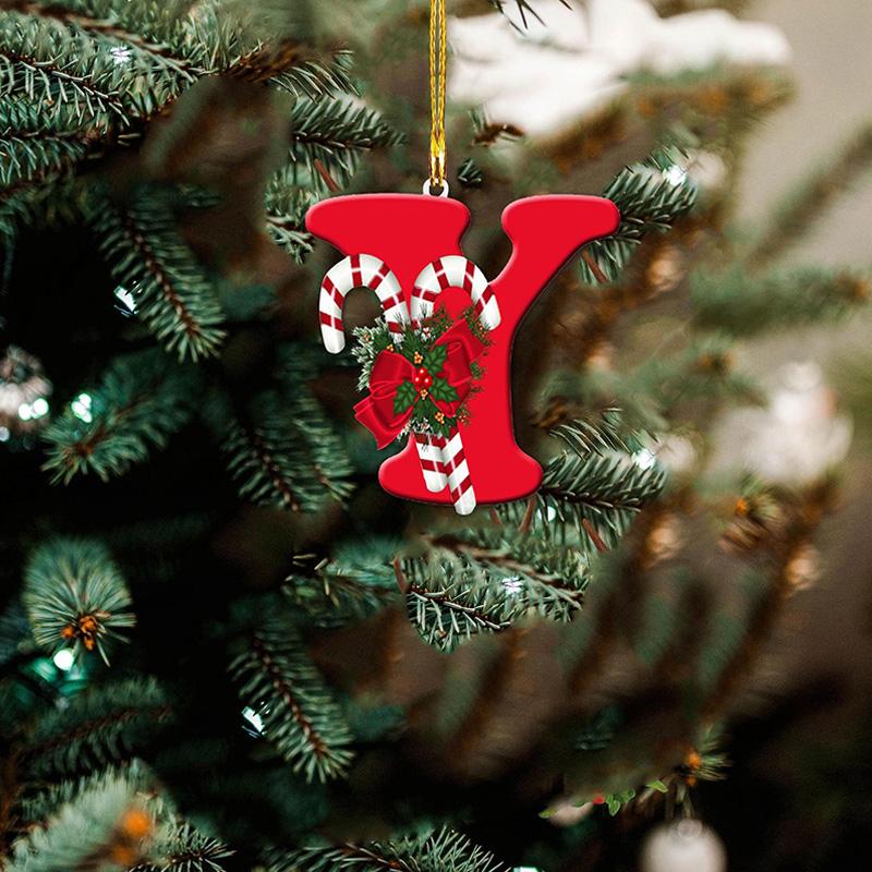 1 шт. Новый, креативный, подвесной, новогодняя елка, алфавит, акрил, плоский, украшение для домашней вечеринки, украшение в подарок
