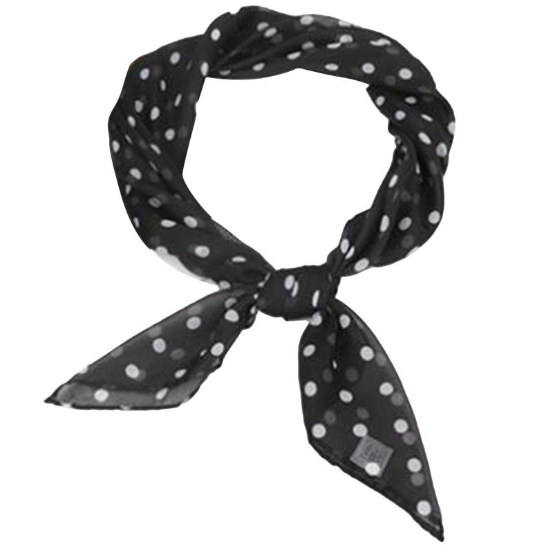 1 PC Ladies' Polka Dot Small Square Scarf With Printed Polka Dot Scarf, Silk Scarf