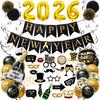 2026 New Year'S Theme Party Decoration New Year'S Day Flag New Year'S Eve Photo Props Paper Flower Balloon Set