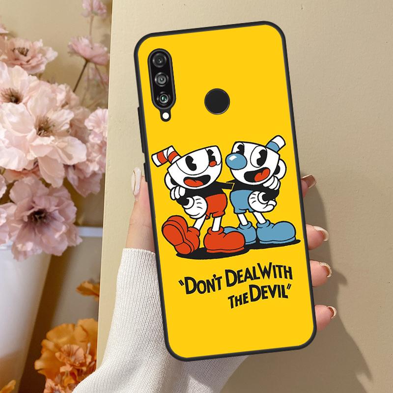 Cute Game Cuphead Case For Huawei P40 Lite P20 P50 P30 Pro P Smart Z 2019 Nova 5T Cover For Honor 50 Case