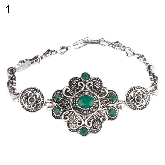 Винтажный цветок, искусственный драгоценный камень, браслет, вечерние ювелирные изделия, женский подарок на день рождения