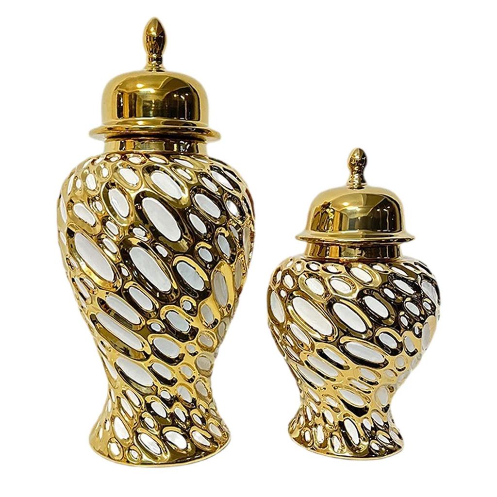 Фарфоровая банка для хранения имбиря, декоративная банка в китайском стиле с крышкой, центральный элемент стола, керамическая ваза для цветов для свадьбы, спальни